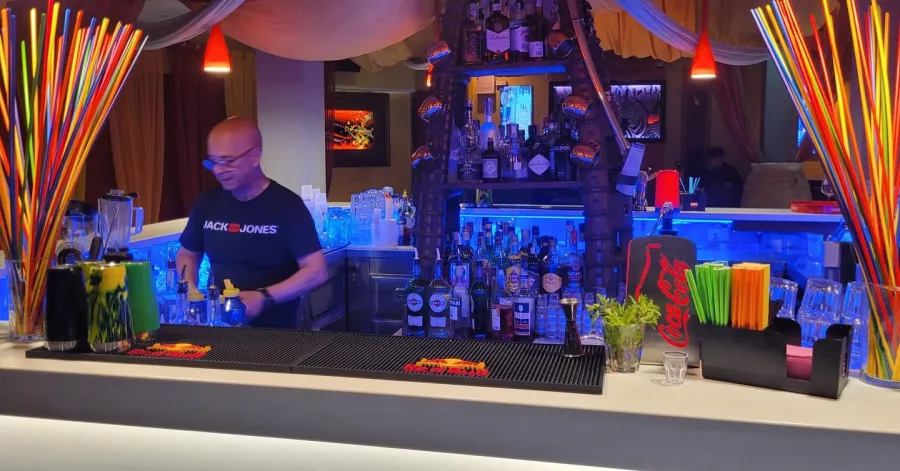 Cocktails prepared on the Maitai Club bar.